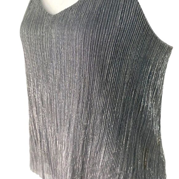 EXPRESS Women Top Cami Tank Silver and Black Tank Shimmer Sparkly Lined Small - Picture 7 of 14